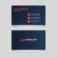 Dark Abstract Business Card Design Template vector