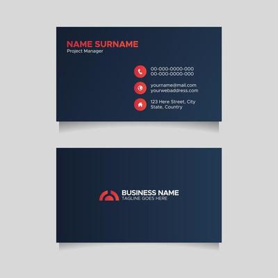 Dark Abstract Business Card Design Template