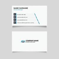 Simple Classic White and Blue Visiting Card Design Template vector