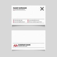 Red and White Corporate Business Card Design Clean and Simple Modern Visiting Card Template vector