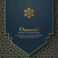 Islamic Arabic Blue Arch Pattern Background with Beautiful Ornament vector