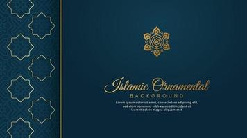 Islamic Arabic Luxury Background Greeting Card Template with Golden Pattern vector