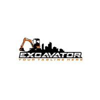 excavator logo template vector