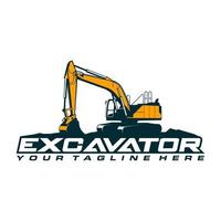 plantilla de logotipo de excavadora vector