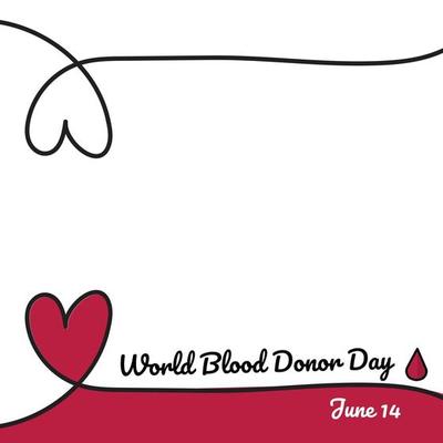 WORLD BLOOD DONOR DAY WITH HEART BORDER PATTERN BACKGROUND