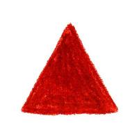 Red crayon scribble texture stain triangle shape isolated on white background vector