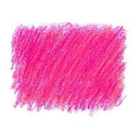 Mancha de textura de garabato de crayón rosa aislada sobre fondo blanco