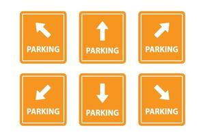 signboard parking arrow, navigation direction board, collection design vector