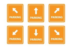 signboard parking arrow, navigation direction board, collection design vector