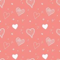 heart hand drawn style motif seamless pattern, valentines day celebration, romance background vector material for textile or paper