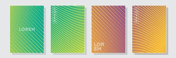 multicolor gradation modern cover set template collection design vector, striped texture style vector