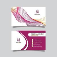 business card modern wavy concept, gradation style, violet and orange combined color, vector design graphic