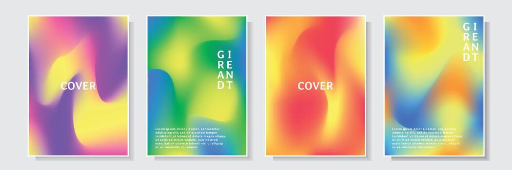 gradation mesh creative abstract color art style cover background template, set collection design vector