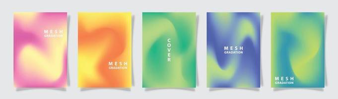 mesh gradation colorful modern cover business template set collection, background vector graphic