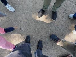 Three people feet photo