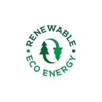 Eco Energy Pine Tree Logo Concept Vector Illustration