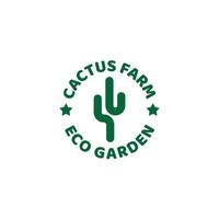 cactus granja eco jardín logo concepto vector ilustración