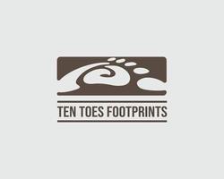 Letter 10 Toes Foot Prints Logo Concept Vector Illustration