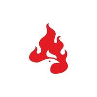 Ilustración de vector de concepto de logotipo de pollo de fuego rojo