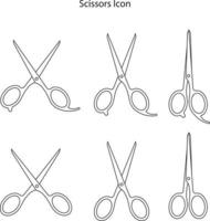 scissors icon isolated on white background. scissors icon thin line outline linear scissors symbol for logo, web, app, UI. scissors icon simple sign. vector