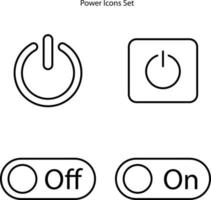 power button icon set isolated on white background from user interface collection. power button icon thin line outline linear power button symbol for logo, web, app, UI. power button icon simple sign. vector