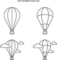 hot air balloon icon isolated on white background from tourism collection. hot air balloon icon thin line outline linear hot air balloon symbol for logo, web, app, UI. hot air balloon icon simple sign vector