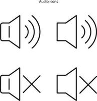 icono de audio aislado sobre fondo blanco de la colección de interfaz de usuario. icono de audio contorno de línea delgada símbolo de audio lineal para logotipo, web, aplicación, ui. icono de audio signo simple. vector