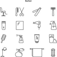 icono de peluquero aislado en fondo blanco de la colección de peluquería y peluquería. icono de barbero moderno y moderno símbolo de barbero para logotipo, web, aplicación, ui. icono de signo simple. vector