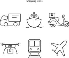 shipping icon isolated on white background from delivery collection. shipping icon thin line outline linear shipping symbol for logo, web, app, UI. shipping icon simple sign. icon flat vector