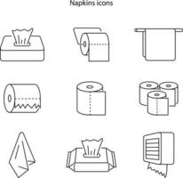 Napkin icons. Tissue paper box icon. Wipes icons. Vector. UI icon. Neumorphic UI UX white user interface web button. vector