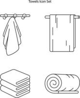 conjunto de iconos de toalla aislado sobre fondo blanco. icono de toalla contorno de línea delgada símbolo de toalla lineal para logotipo, web, aplicación, ui. signo simple de icono de toalla.
