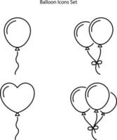 balloons icons set isolated on white background from birthday party collection. balloons icon trendy and modern balloons symbol for logo, web, app, UI. balloons icon simple sign. vector