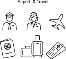 icono de aeropuerto y viaje aislado en fondo blanco de la colección de aviación. icono de aeropuerto moderno y moderno símbolo de aeropuerto para logotipo, web, aplicación, ui. signo simple del icono del aeropuerto. vector