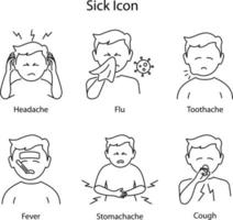 Sick human icon isolated on white background. Sick human icon trendy and modern Sick human symbol for logo, web, app, UI. Sick human icon simple sign. vector