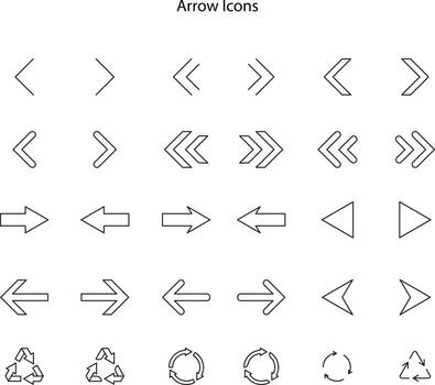 Set arrow icon. Collection different arrows sign. Set of flat icons, signs, symbols arrow for interface design, web design, apps and more. Arrows big black set icons. Arrow icon. vector