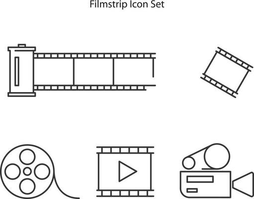 Filmstrip icon set isolated on white background from cinema collection. Filmstrip icon trendy and modern Filmstrip symbol for logo, web, app, UI. Filmstrip icon simple sign.