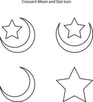 crescent moon icon set isolated on white background. crescent moon icon trendy and modern crescent moon symbol for logo, web, app, UI. crescent moon icon simple sign. vector