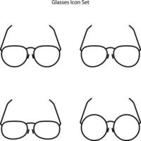 glasses icon set isolated on white background. glasses icon thin line outline linear glasses symbol for logo, web, app, UI. glasses icon simple sign. vector