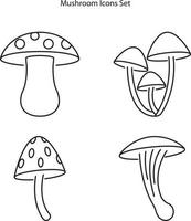 mushroom icons set isolated on white background. mushroom icon thin line outline linear mushroom symbol for logo, web, app, UI. mushroom icon simple sign. vector