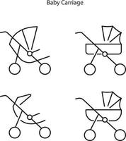 baby stroller icon isolated on white background. baby stroller icon thin line outline linear baby stroller symbol for logo, web, app, UI. baby stroller icon simple sign. icon flat vector