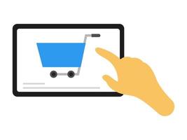 Hand touch gesture to shopping vector