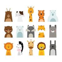 Set of animal illustrations in a cute vector graphic.