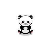 Cute Panda Vector Icon Illustration. Panda Mascot Cartoon Character. Animal Icon Concept White Isolated.