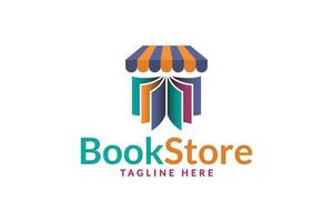 modern book store logo, colorful design vector graphic