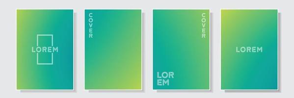 multicolor gradation modern cover set template collection design vector, combined green and yellow soft color vector