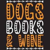 dogs books and wine vector