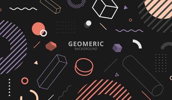 Abstract background flat design geometric elements pattern memphis retro style vector