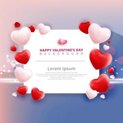 Valentines day sale with balloons heart pattern on pink and blue background