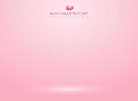 pink studio background with lighting for valentines day. vector