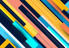 Abstract background bright color diagonal stripes overlapping pattern with lines and dots elements vector